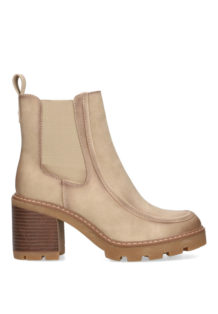 BOTIN ELASTICO BURDEOS 03 BEIGE MUJER TACON MEDIO