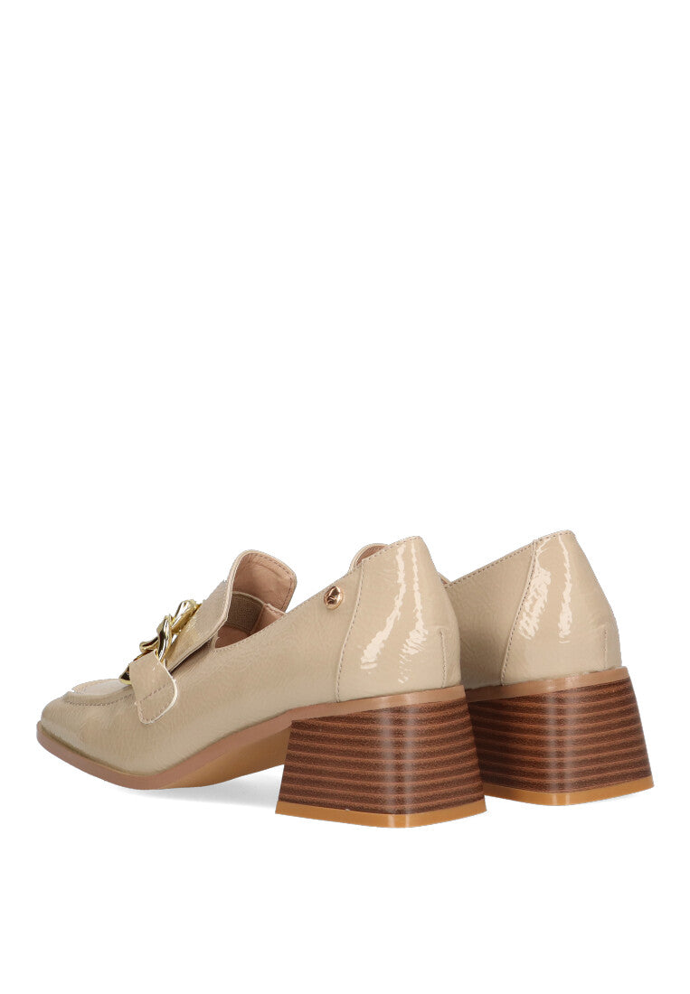 MOCASIN CADENA ENNIS 01 BEIGE TACON BAJO