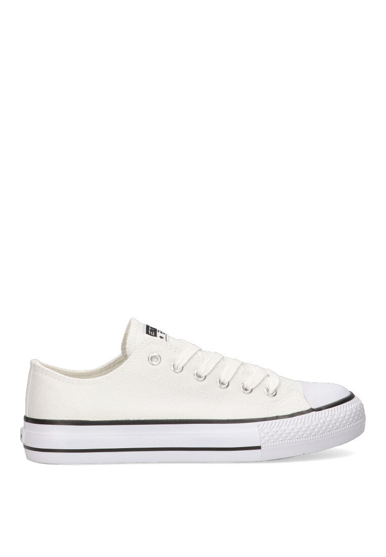 ZAPATILLA LONA BAJO ARASHI 01 BLANCO EN PLANO PARA MUJER