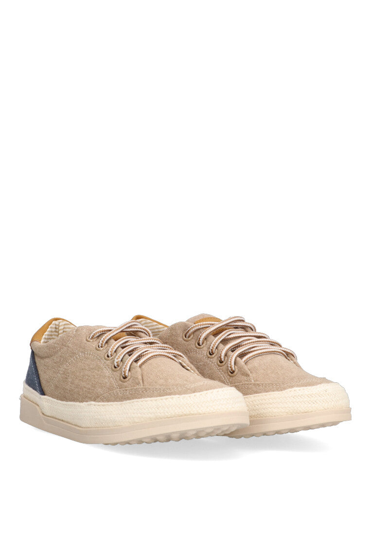 BLUCHER LONA TRICOLOR GUINCHO COLOR BEIGE PARA NIyO