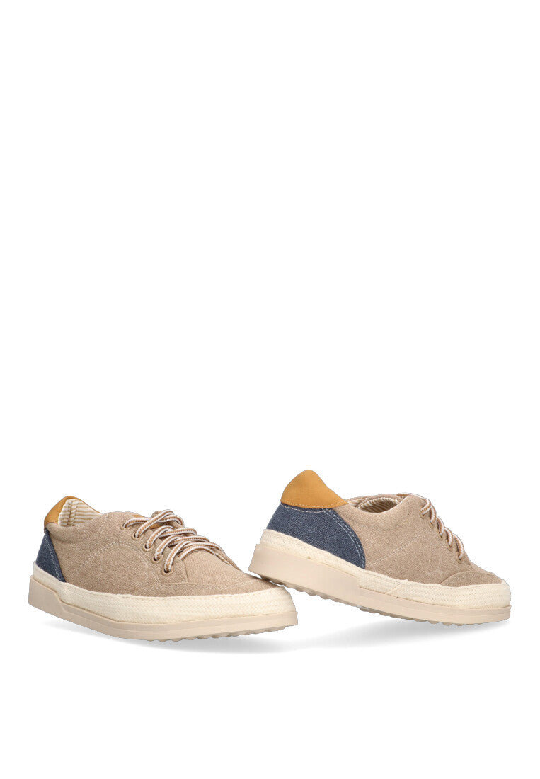 BLUCHER LONA TRICOLOR GUINCHO COLOR BEIGE PARA NIyO