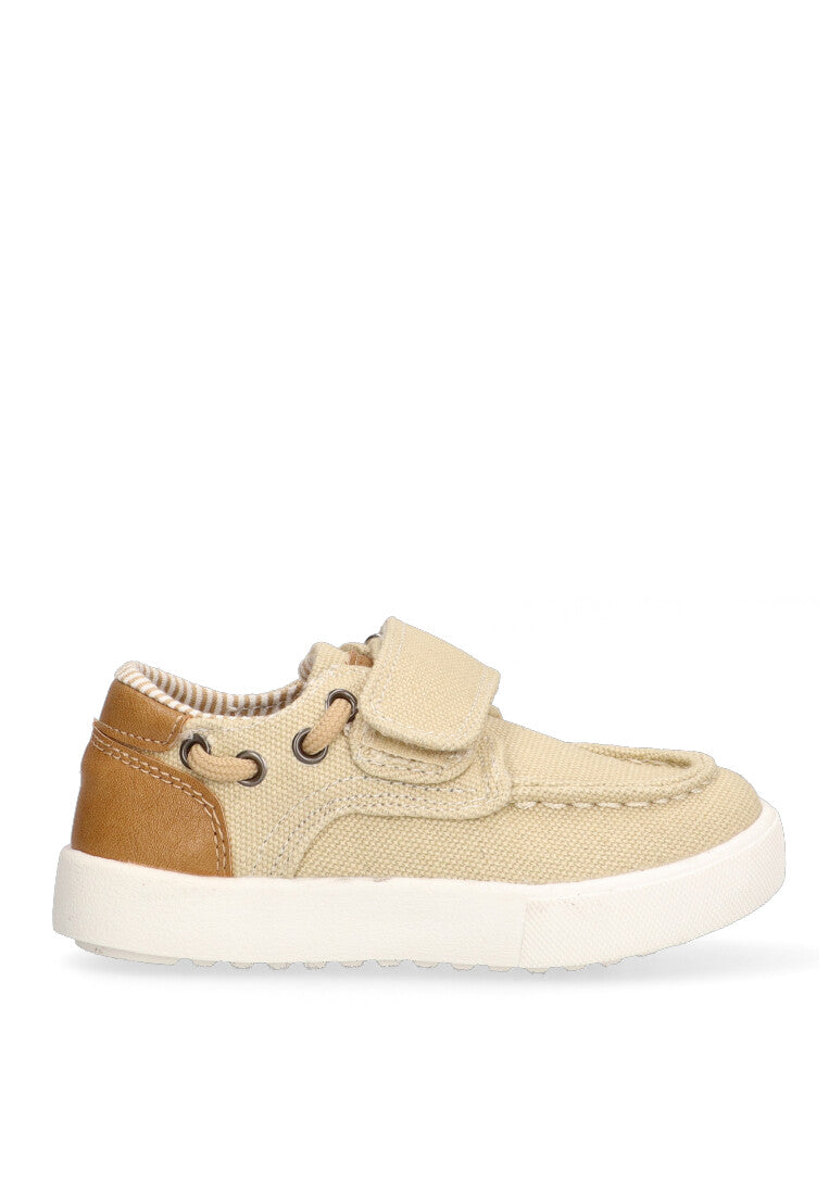 NAUTICO LONA VELCRO FRADES COLOR BEIGE NIyO