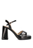ETIKA BETLEM 90006 WOMEN'S PATENT HEEL SANDAL, BLACK Negro
