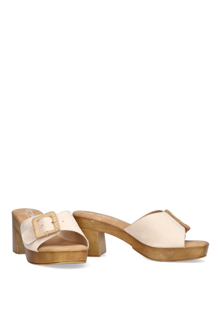 SANDALIA TACON EFECTO MADERA ETIKA 30018 VIDRE COLOR BEIGE MUJER