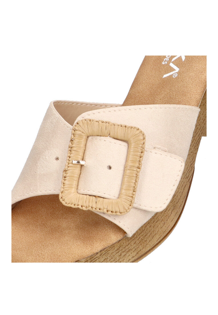 SANDALIA TACON EFECTO MADERA ETIKA 30018 VIDRE COLOR BEIGE MUJER