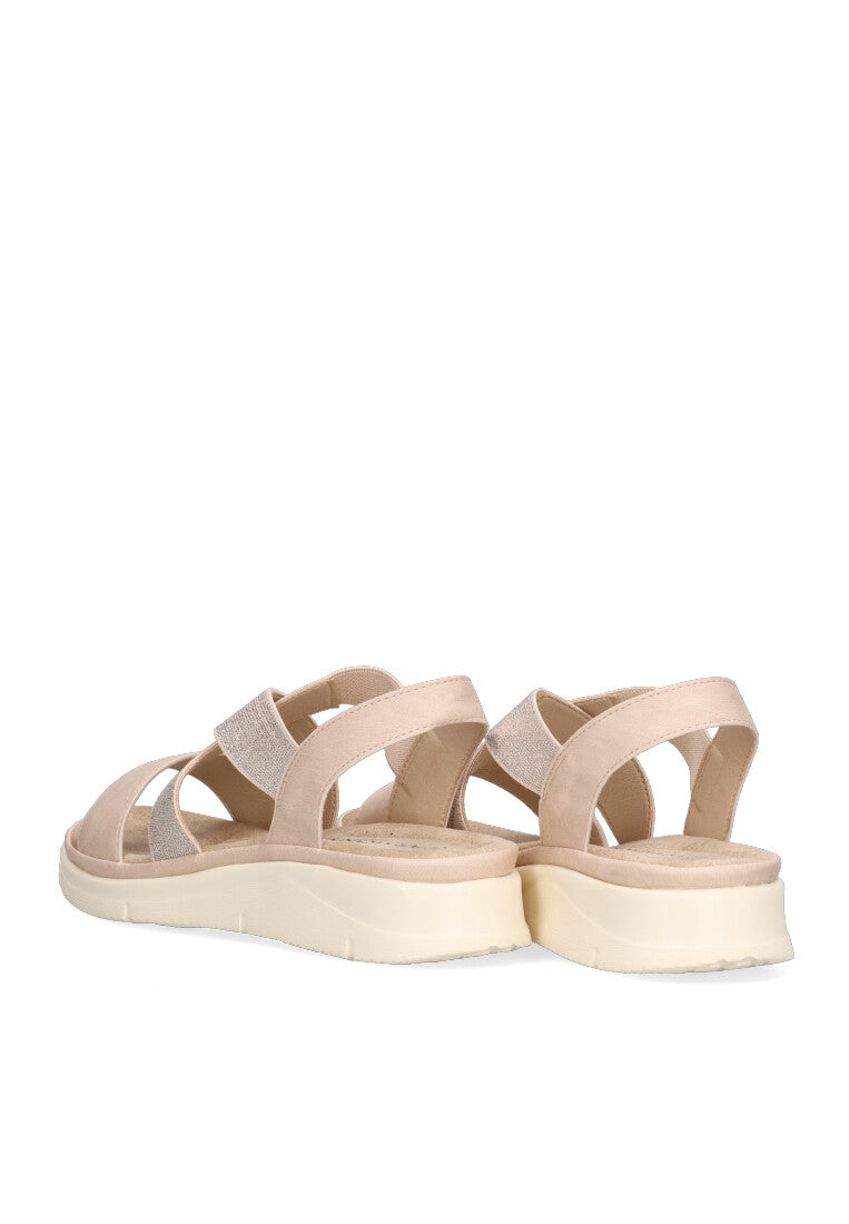 SANDALIA ESLaSTICA CRUZADA ARMONY 41008 BERCHIDA COLOR BEIGE MUJER