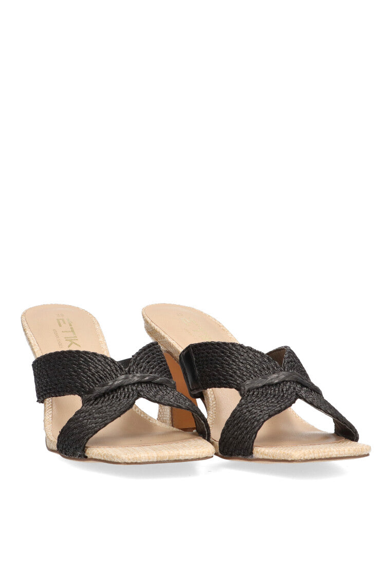 SANDALIA RAFIA 90015 DEIA NEGRO MUJER