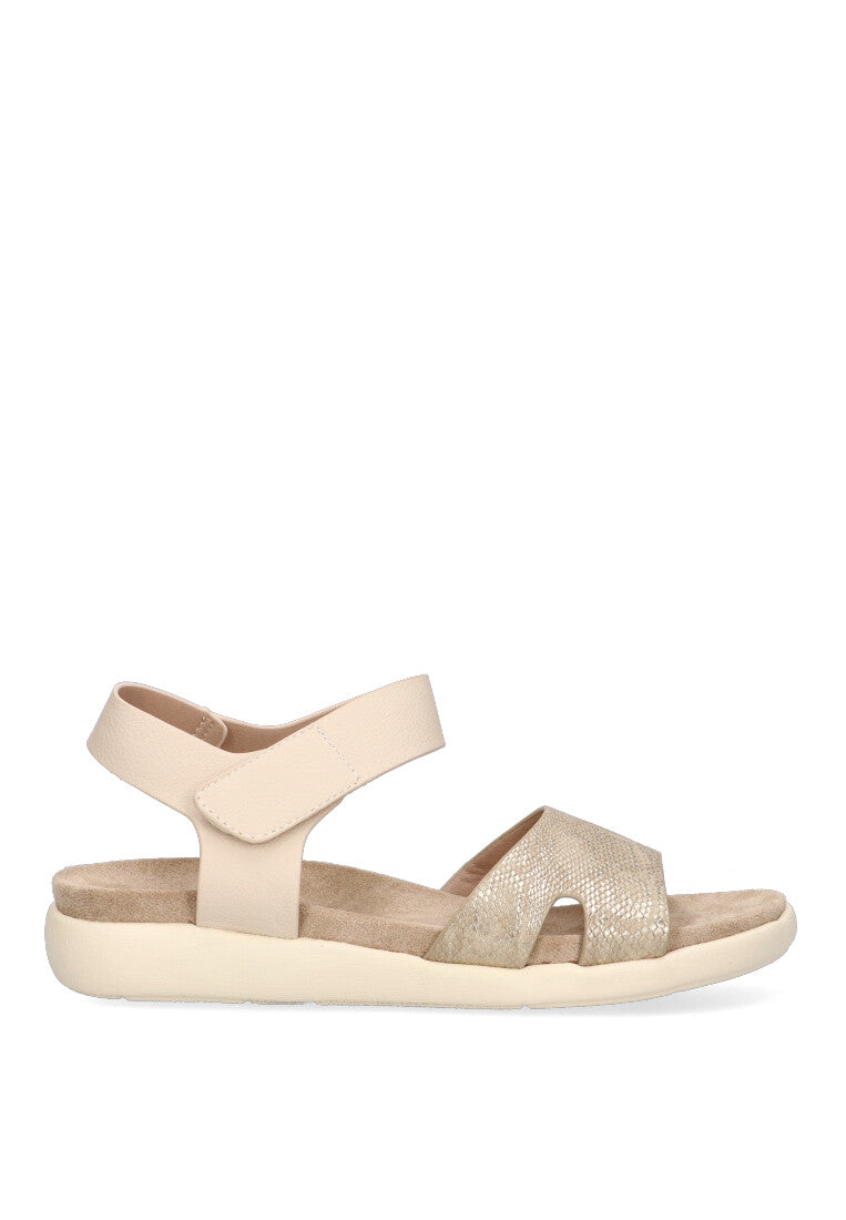 SANDALIA ESTILO PIEL DE SERPIENTE ARMONY SIMOS 41003 MUJER BEIGE