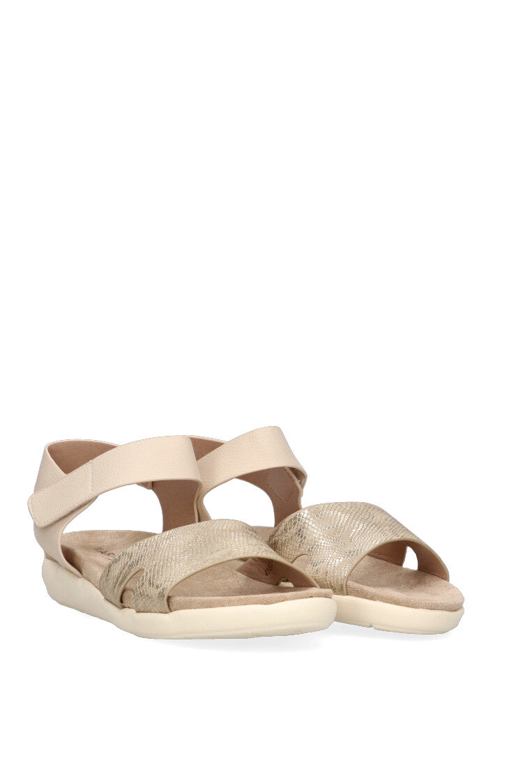 SANDALIA ESTILO PIEL DE SERPIENTE ARMONY SIMOS 41003 MUJER BEIGE