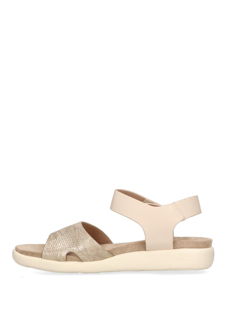 SANDALIA ESTILO PIEL DE SERPIENTE ARMONY SIMOS 41003 MUJER BEIGE