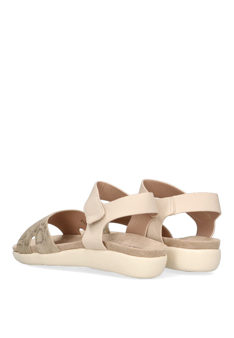 SANDALIA ESTILO PIEL DE SERPIENTE ARMONY SIMOS 41003 MUJER BEIGE