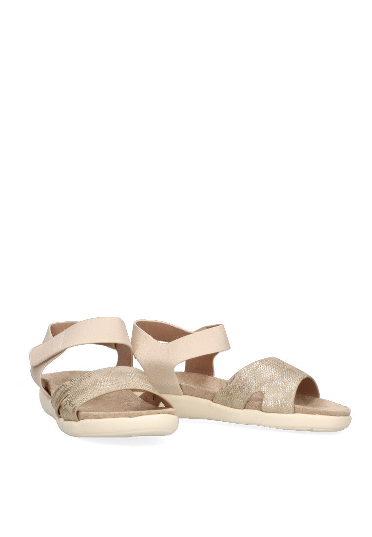 SANDALIA ESTILO PIEL DE SERPIENTE ARMONY SIMOS 41003 MUJER BEIGE