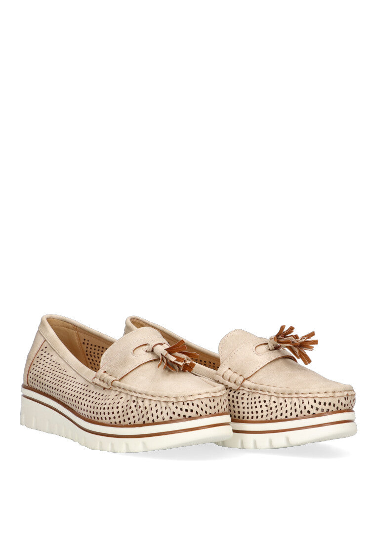 MOCASIN CALADO MUJER ARMONY 68004 LUANCO BEIGE