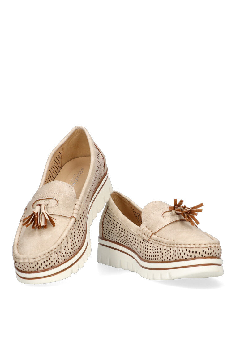 MOCASIN CALADO MUJER ARMONY 68004 LUANCO BEIGE