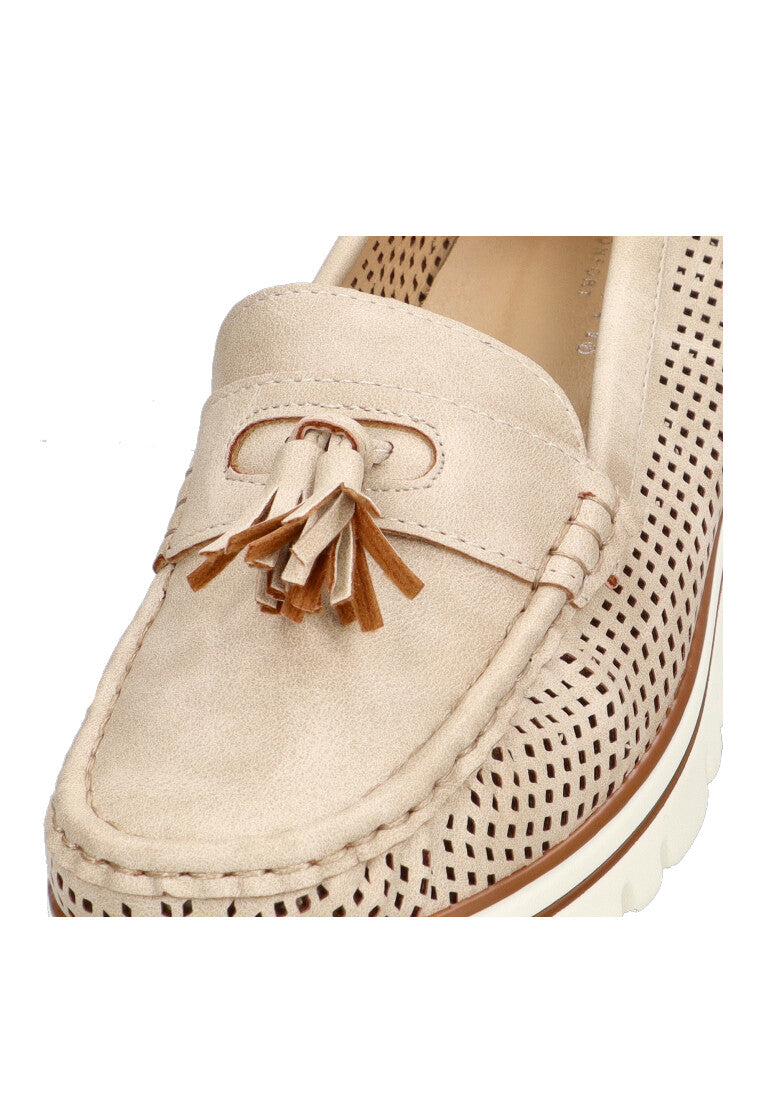 MOCASIN CALADO MUJER ARMONY 68004 LUANCO BEIGE