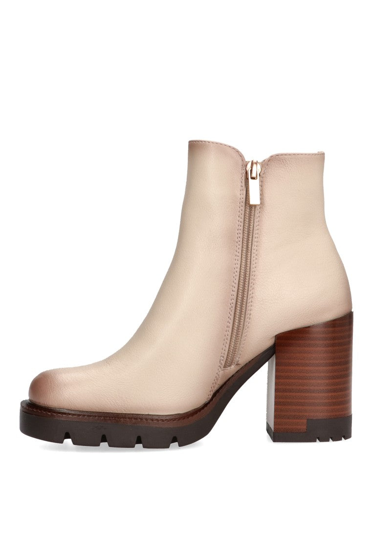 BOTINES CON CREMALLERA MUJER ETIKA 11029 BEIGE