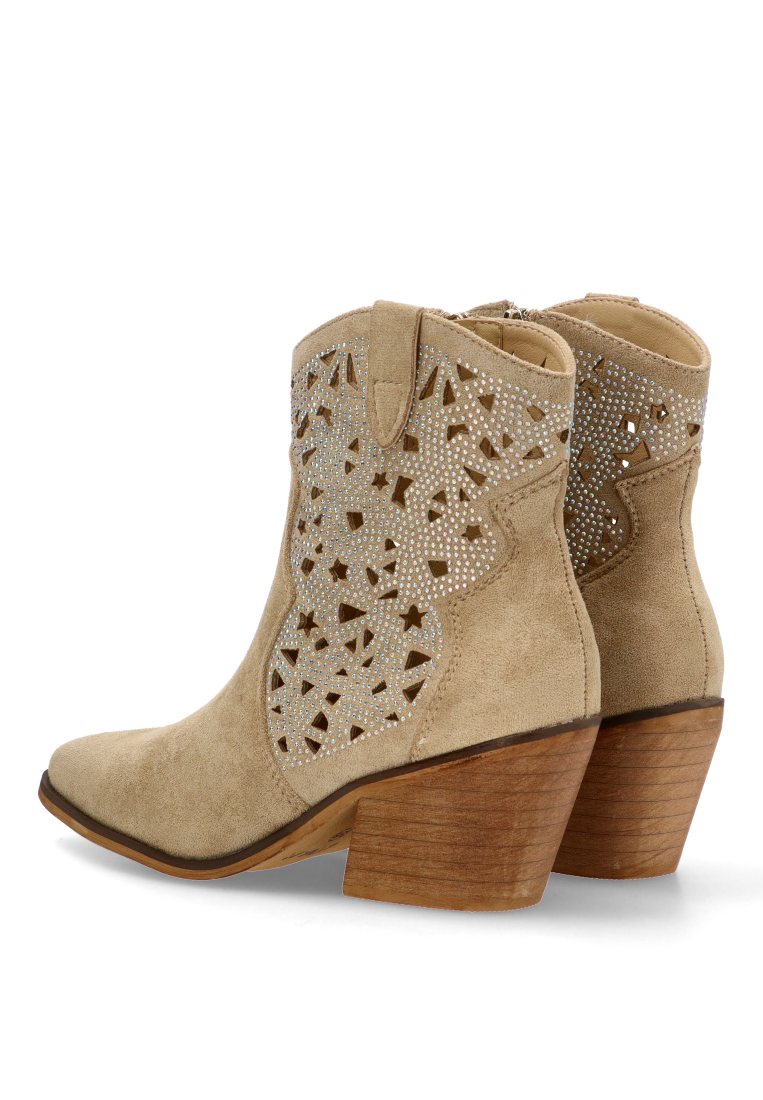 BOTIN CALADO DE BRILLOS BALOS 01 31120 ETIKA MUJER TAUPE