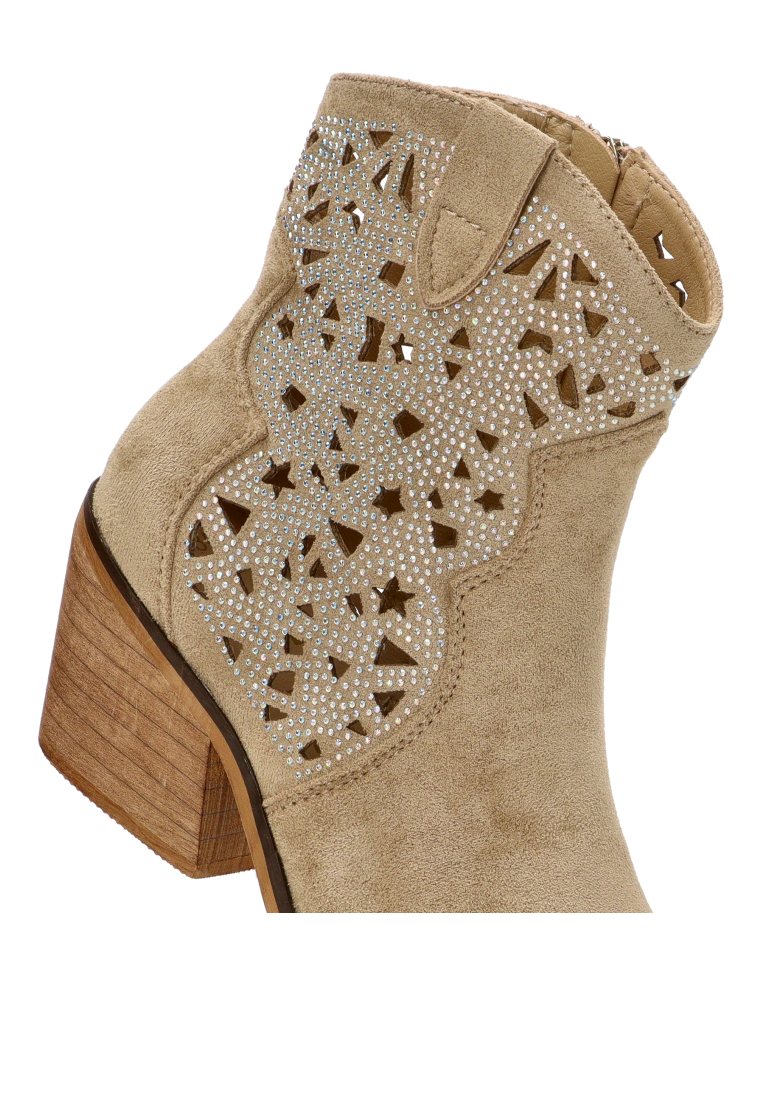 BOTIN CALADO DE BRILLOS BALOS 01 31120 ETIKA MUJER TAUPE