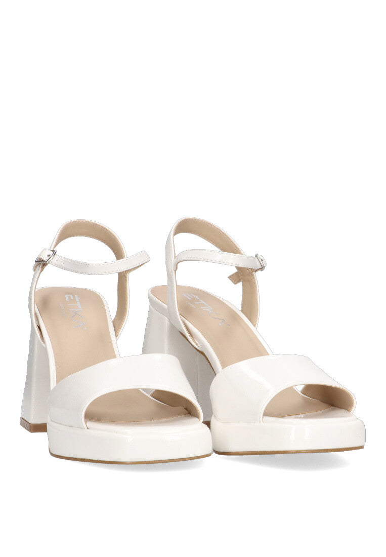 SANDALIA TACON CHAROL 90006 ETIKA BETLEM COLOR BLANCO MUJER