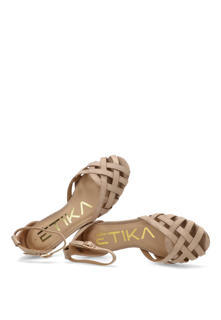 SANDALIA PLANA ROMANA GRAN 10124 ETIKA MUJER BEIGE