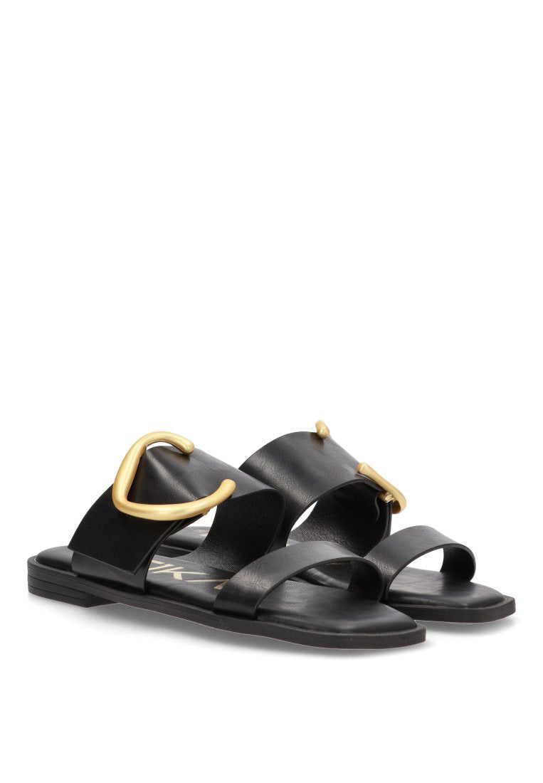 SANDALIA PLANA HEBILLA SILVEIRA 10049 ETIKA MUJER NEGRO