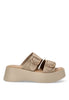 SANDALIA HEBILLA DORADA ETIKA 10078 BIANCA, MUJER TAUPE Taupe