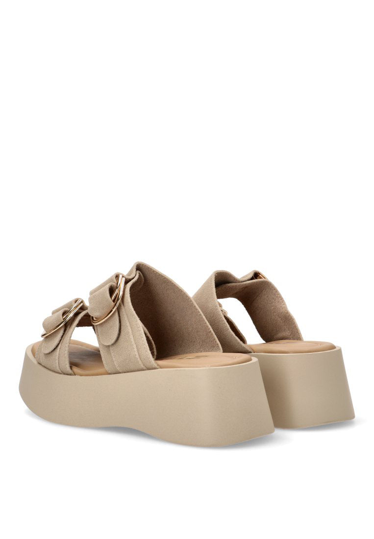 SANDALIA HEBILLA DORADA BIANCA 10078 ETIKA MUJER TAUPE