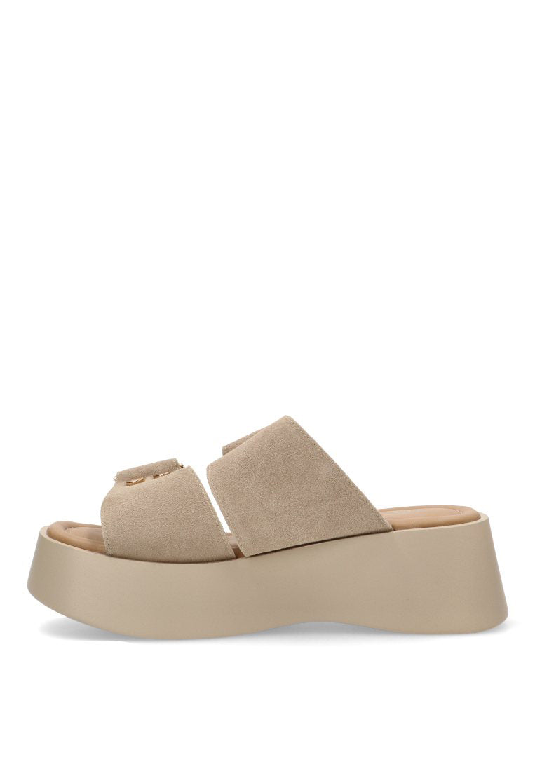 SANDALIA HEBILLA DORADA BIANCA 10078 ETIKA MUJER TAUPE