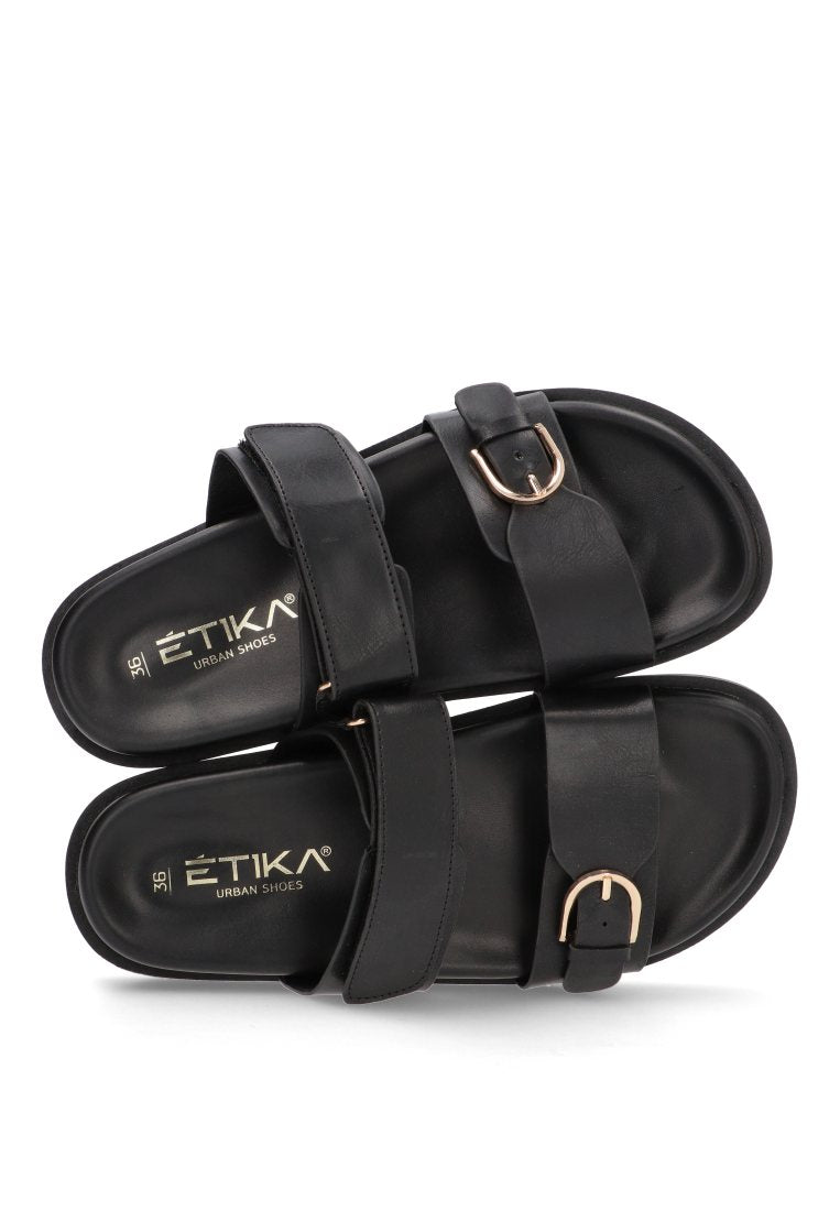SANDALIA HEBILLA CANOVAS 01 10066 ETIKA MUJER NEGRO