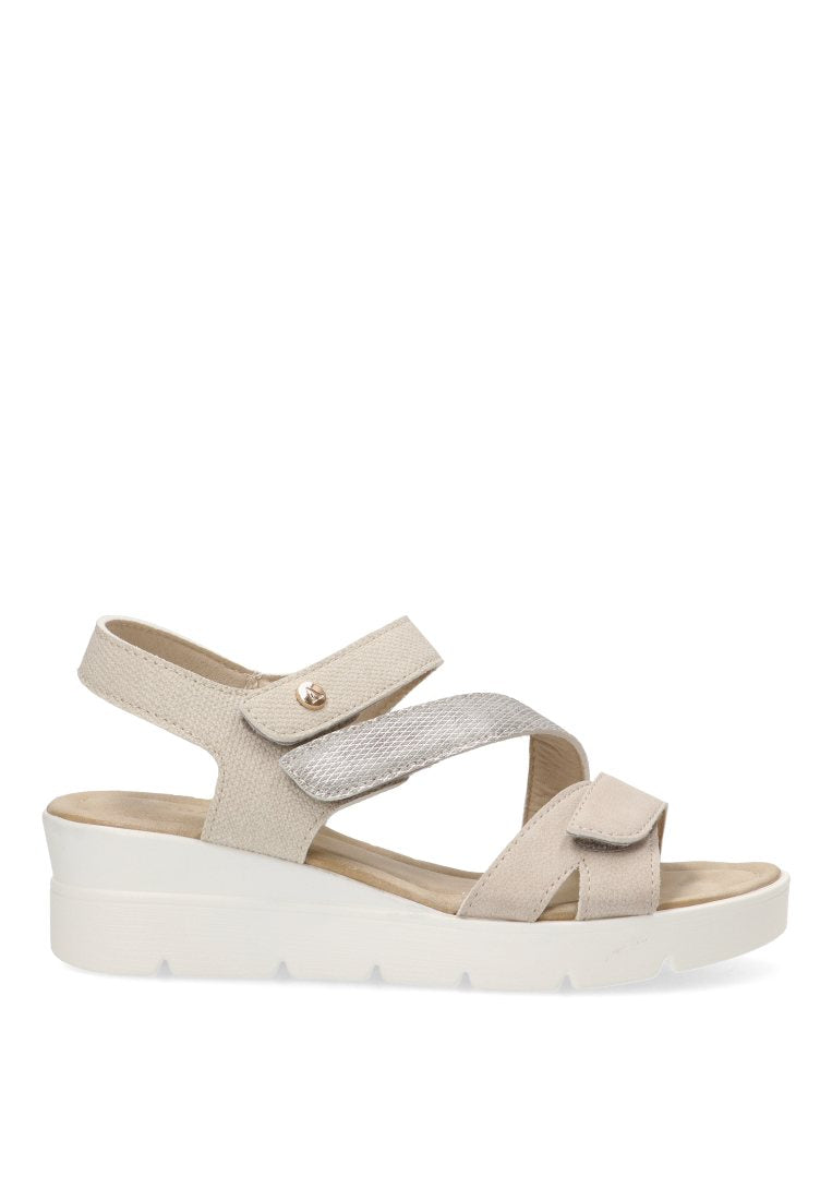 SANDALIA VELCRO CRUZADA PALMONES 40006 ARMONY MUJER BEIGE