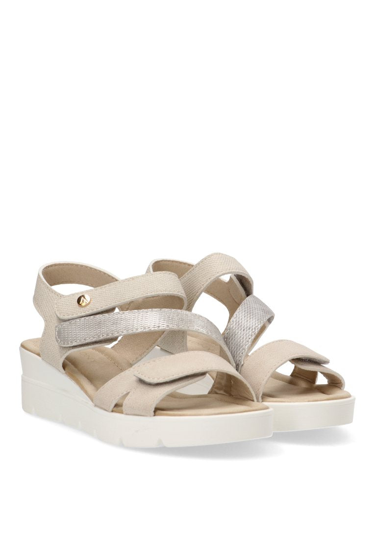 SANDALIA VELCRO CRUZADA PALMONES 40006 ARMONY MUJER BEIGE