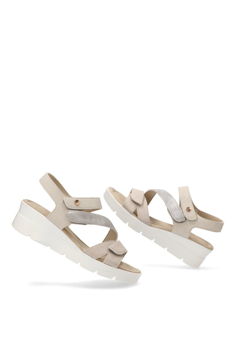 SANDALIA VELCRO CRUZADA PALMONES 40006 ARMONY MUJER BEIGE