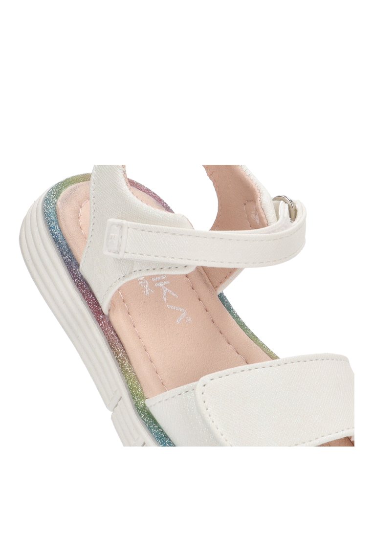 SANDALIA PLANA FILO MULTICOLOR URQUES 13720 ETIKA NIyA BLANCO
