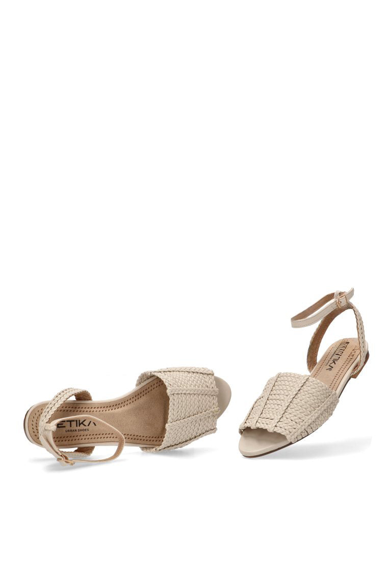 SANDALIA PLANA 10018 ETIKA MUJER BEIGE
