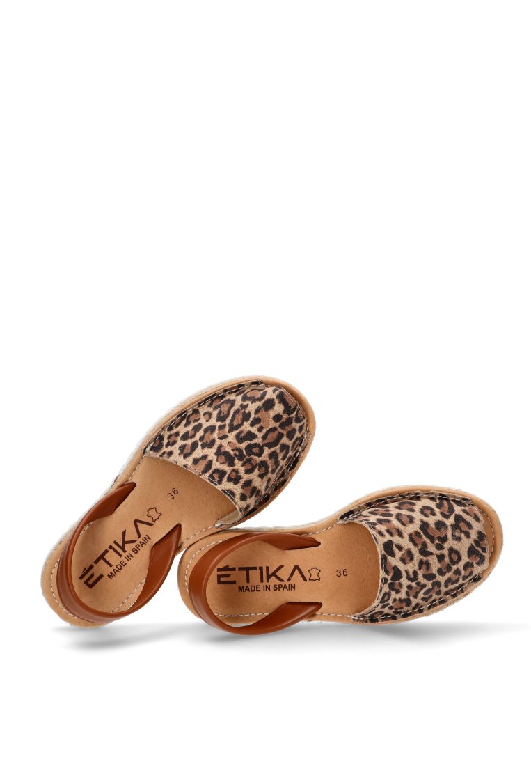 MENORQUINA PISO DE ESPARTO CHIARA 10082 ETIKA MUJER LEOPARDO