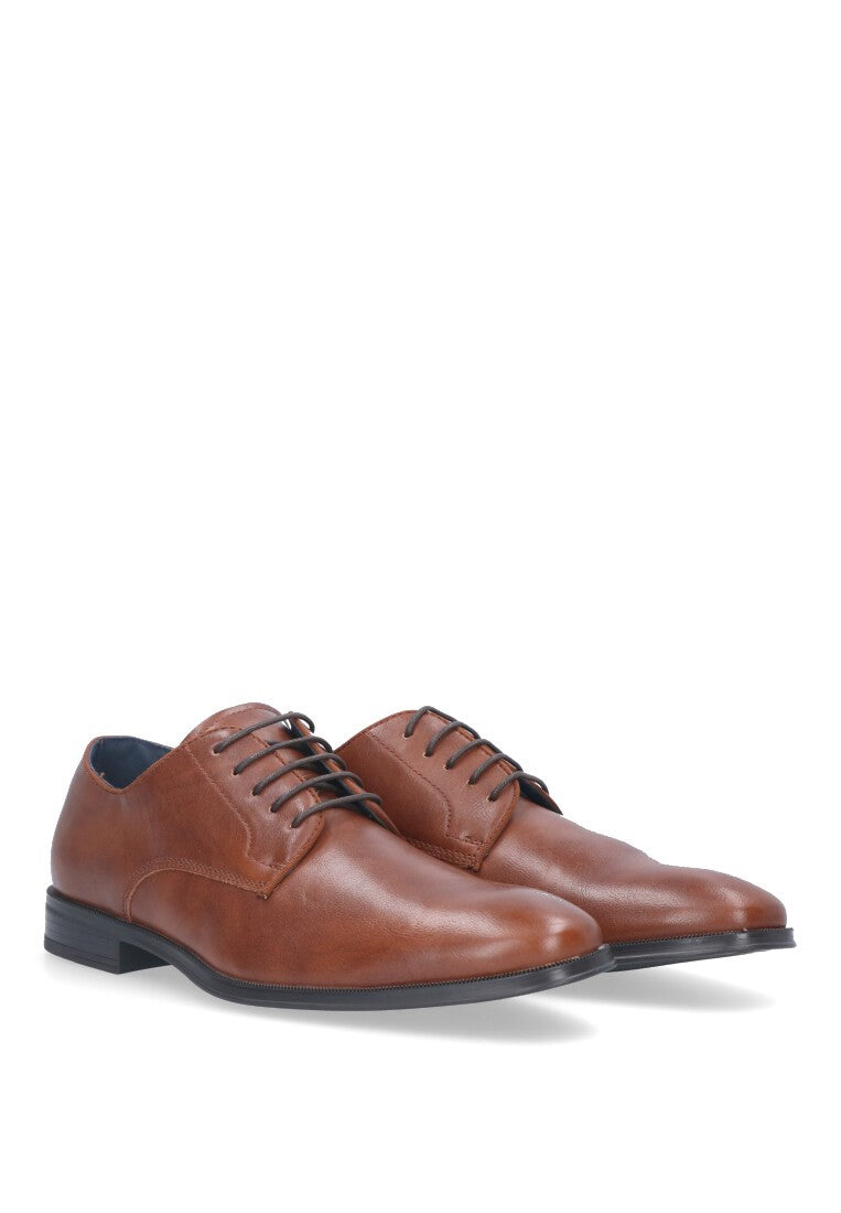 ZAPATO LISO ETIKA MARRoN PLANO ESTILO HOMBRE BERGAMO