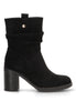 BOTIN ARRUGADO TACON MADERA SOFIA 01 11037 ETIKA, MUJER NEGRO Negro