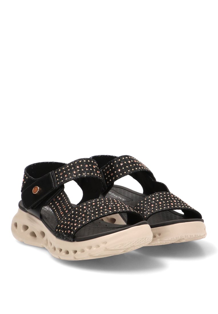 SANDALIA CONFORT BRILLO LUNAMAR 01 40015 ARMONY MUJER NEGRO