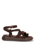SANDALIA APLIQUE DORADO GROTTAZZURRA 10143, ETIKA MUJER, CHOCOLATE CHOCOLATE