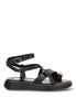 SANDALIA APLIQUE DORADO NEGRO GROTTAZZURRA 10143, ETIKA MUJER, NEGRO Negro