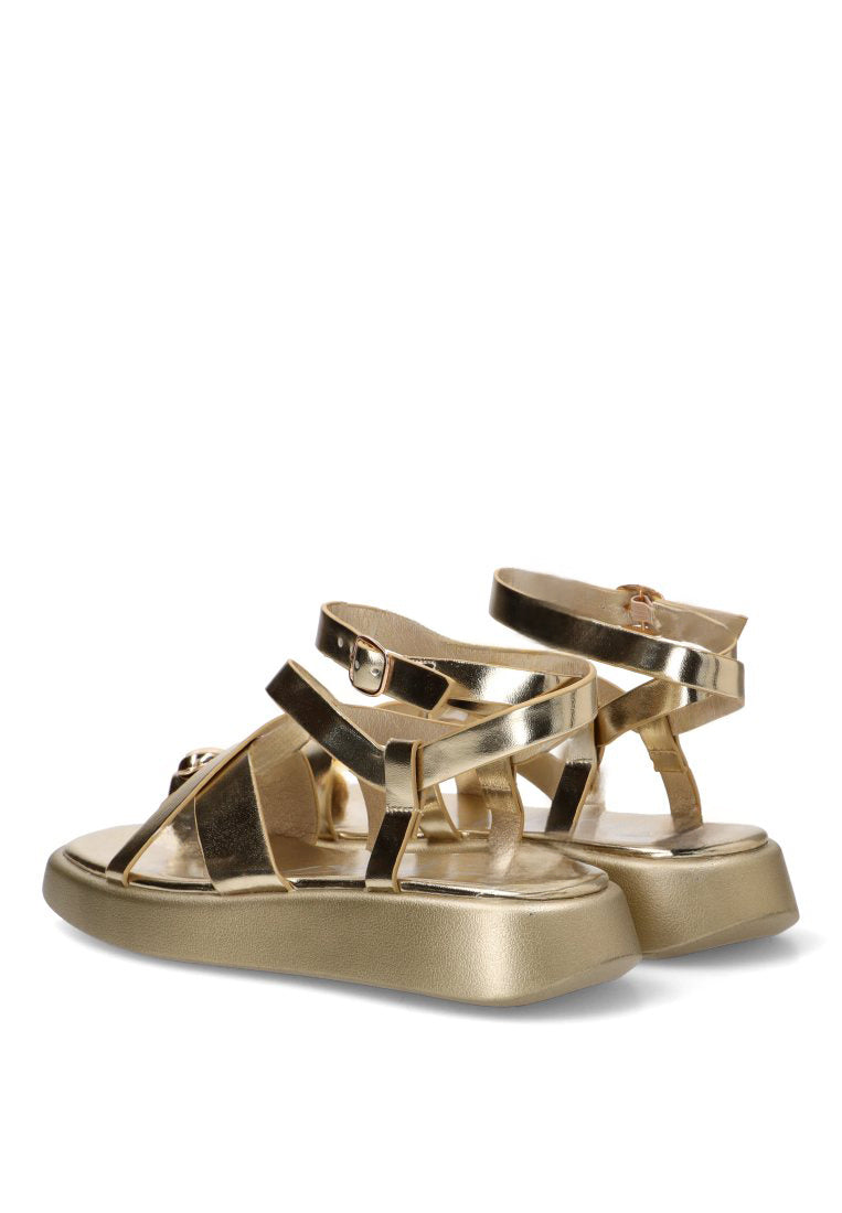 SANDALIA APLIQUE DORADO ORO GROTTAZZURRA 10143 ETIKA MUJER ORO