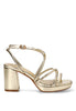 SANDALIA TACÓN TIRAS MURADA 01 90018, ETIKA MUJER, ORO Oro