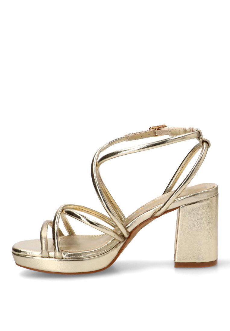 SANDALIA TACoN TIRAS MURADA 01 90018 ETIKA MUJER ORO