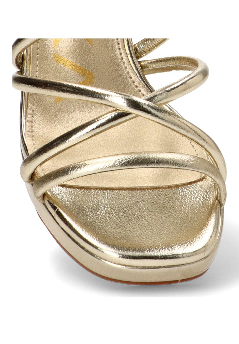 SANDALIA TACoN TIRAS MURADA 01 90018 ETIKA MUJER ORO