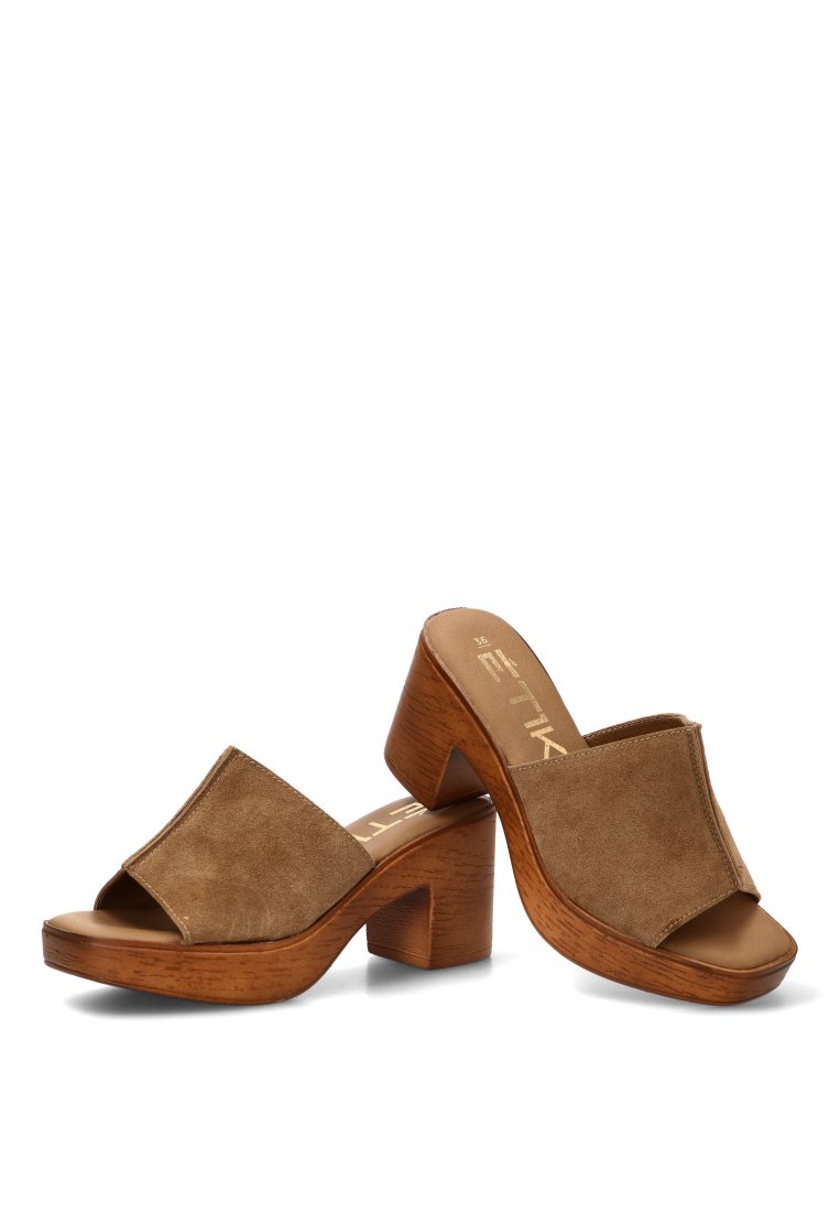 SANDALIA TACoN MADERA MUJER PARAGA 30039 ETIKA MUJER TAUPE