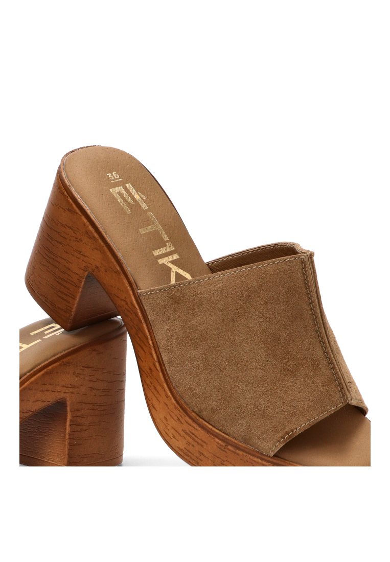 SANDALIA TACoN MADERA MUJER PARAGA 30039 ETIKA MUJER TAUPE