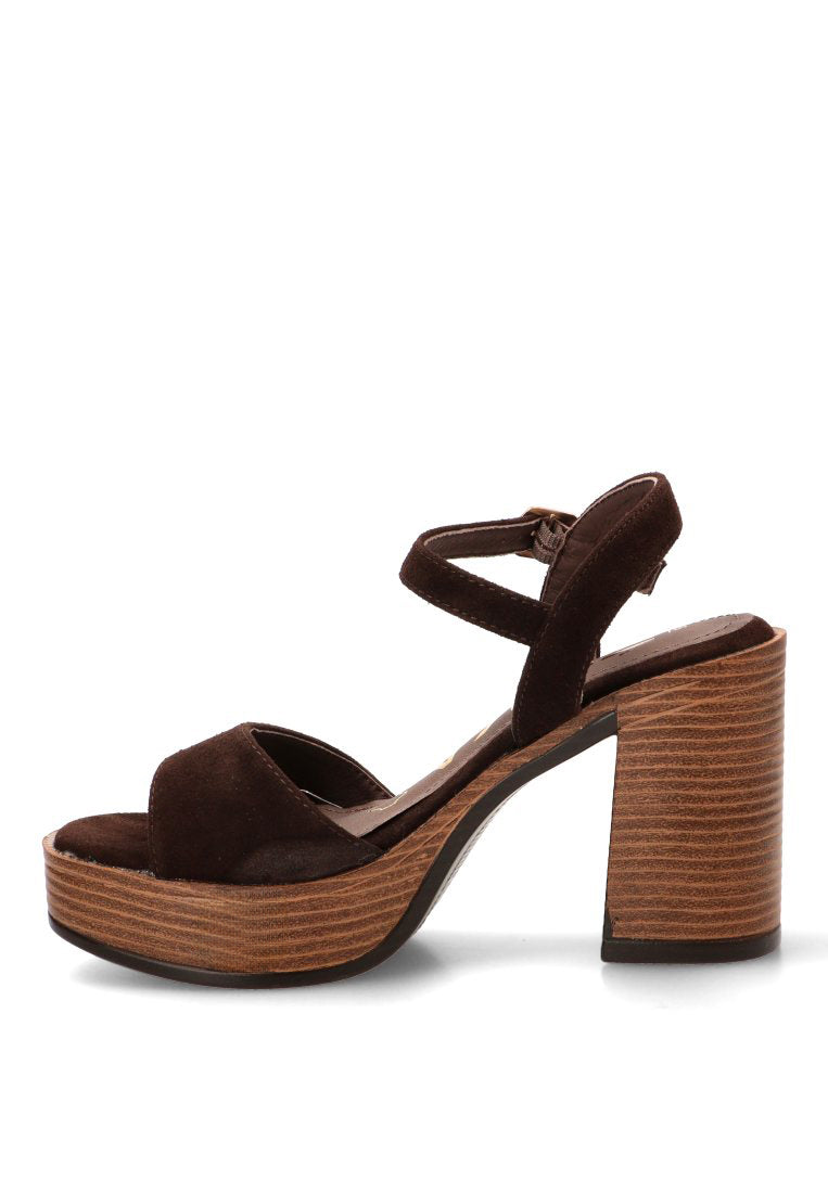 SANDALIA TACoN MADERA MUJER ELIA 30041 ETIKA MUJER CHOCOLATE