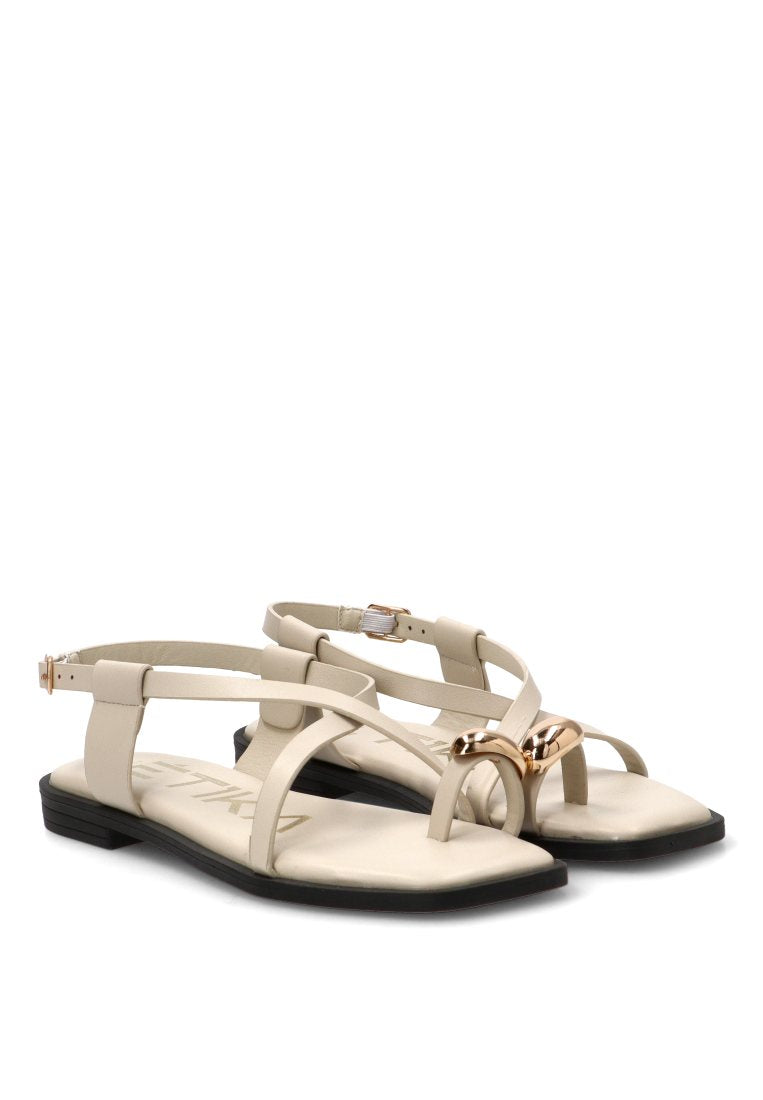 SANDALIAS APLIQUE DORADO MARINAPICCOLA 10099 ETIKA MUJER HIELO