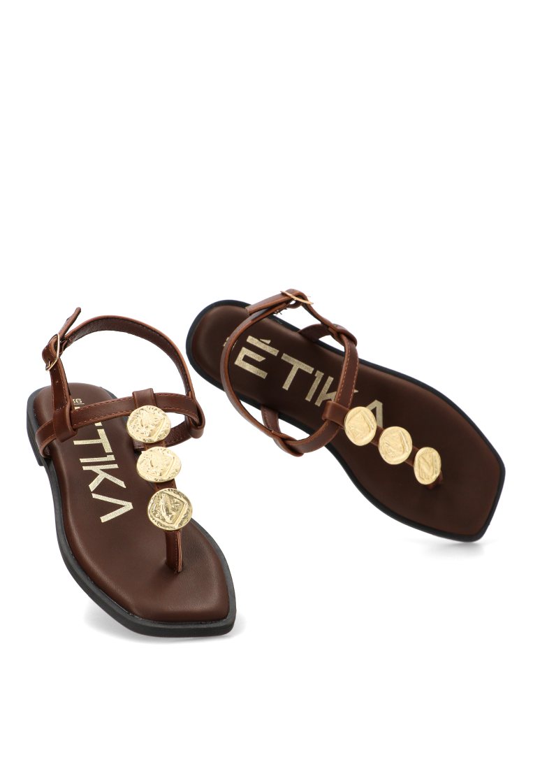 SANDALIA DEDO CHOCOLATE CEFALu 10100 ETIKA MUJER CHOCOLATE