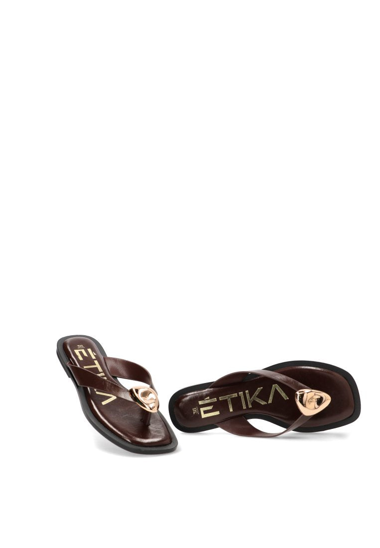 CHANCLA DEDO PALERMO 10108 ETIKA MUJER CHOCOLATE